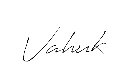 How to make Vahuk name signature. Use Antro_Vectra style for creating short signs online. This is the latest handwritten sign. Vahuk signature style 6 images and pictures png