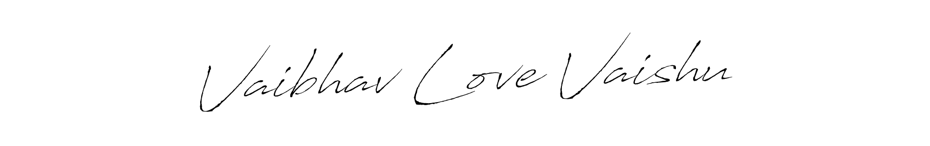 How to make Vaibhav Love Vaishu name signature. Use Antro_Vectra style for creating short signs online. This is the latest handwritten sign. Vaibhav Love Vaishu signature style 6 images and pictures png