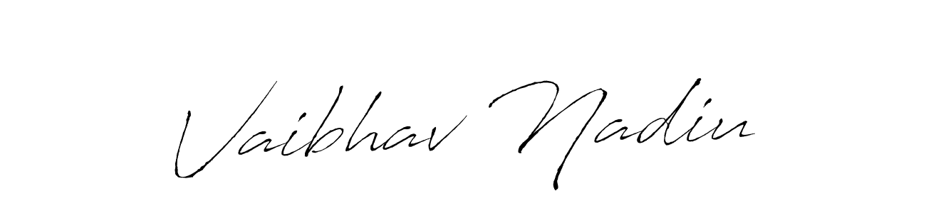 Create a beautiful signature design for name Vaibhav Nadiu. With this signature (Antro_Vectra) fonts, you can make a handwritten signature for free. Vaibhav Nadiu signature style 6 images and pictures png