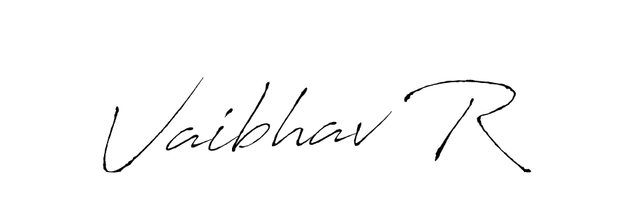 How to make Vaibhav R name signature. Use Antro_Vectra style for creating short signs online. This is the latest handwritten sign. Vaibhav R signature style 6 images and pictures png