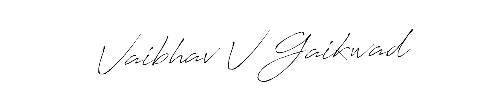 Design your own signature with our free online signature maker. With this signature software, you can create a handwritten (Antro_Vectra) signature for name Vaibhav V Gaikwad. Vaibhav V Gaikwad signature style 6 images and pictures png