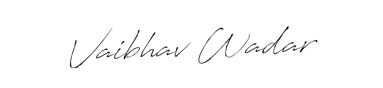How to make Vaibhav Wadar name signature. Use Antro_Vectra style for creating short signs online. This is the latest handwritten sign. Vaibhav Wadar signature style 6 images and pictures png