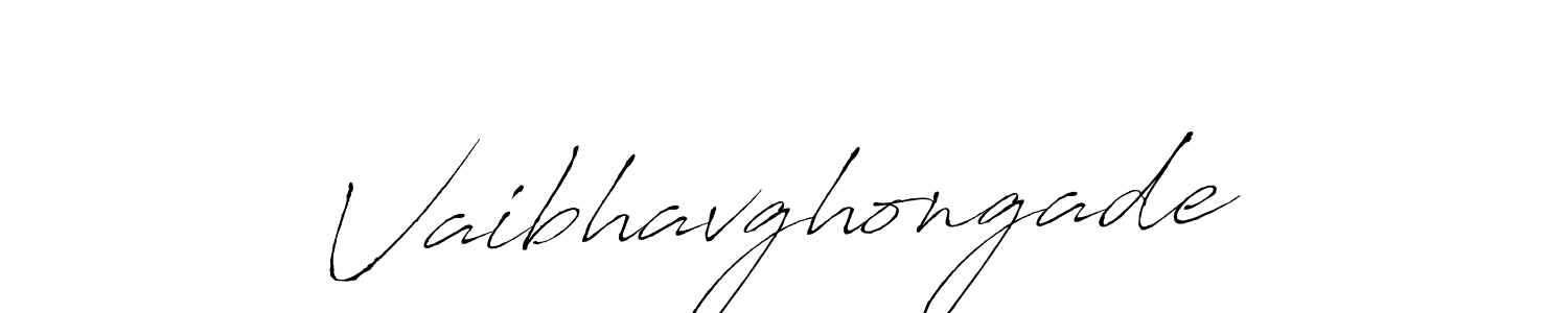 How to make Vaibhavghongade name signature. Use Antro_Vectra style for creating short signs online. This is the latest handwritten sign. Vaibhavghongade signature style 6 images and pictures png