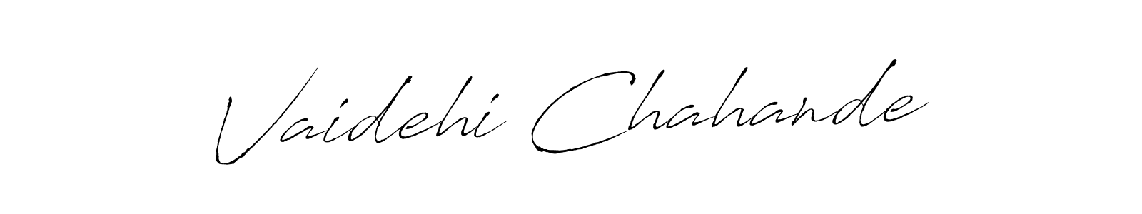 You can use this online signature creator to create a handwritten signature for the name Vaidehi Chahande. This is the best online autograph maker. Vaidehi Chahande signature style 6 images and pictures png