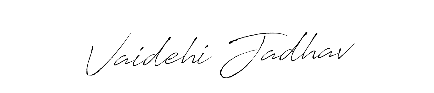 Antro_Vectra is a professional signature style that is perfect for those who want to add a touch of class to their signature. It is also a great choice for those who want to make their signature more unique. Get Vaidehi Jadhav name to fancy signature for free. Vaidehi Jadhav signature style 6 images and pictures png