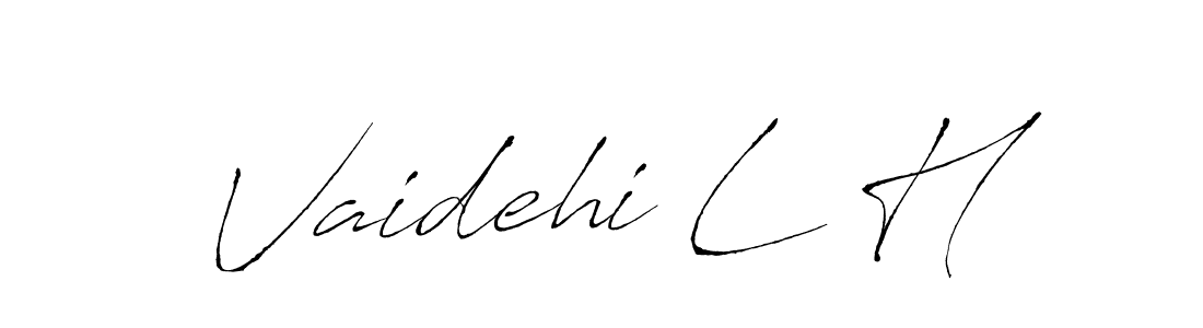 How to Draw Vaidehi L H signature style? Antro_Vectra is a latest design signature styles for name Vaidehi L H. Vaidehi L H signature style 6 images and pictures png