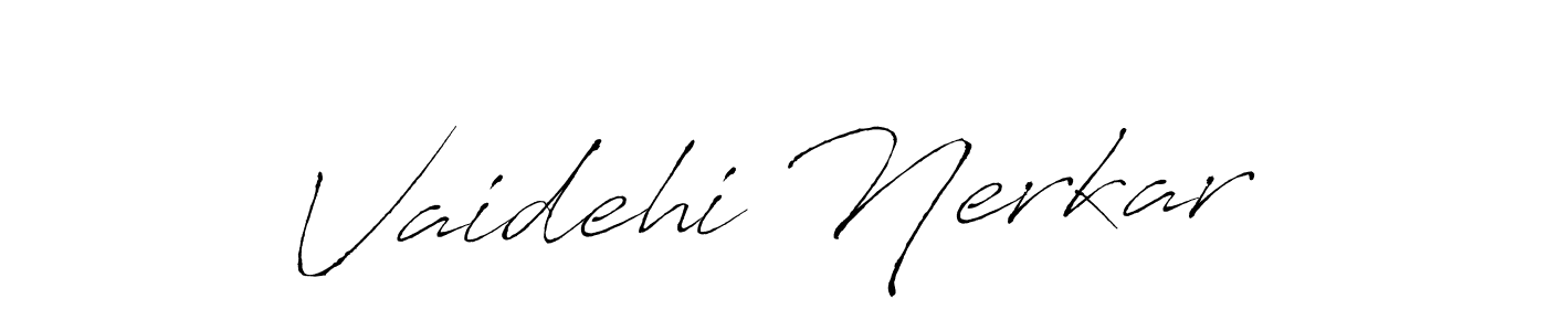 Make a beautiful signature design for name Vaidehi Nerkar. With this signature (Antro_Vectra) style, you can create a handwritten signature for free. Vaidehi Nerkar signature style 6 images and pictures png