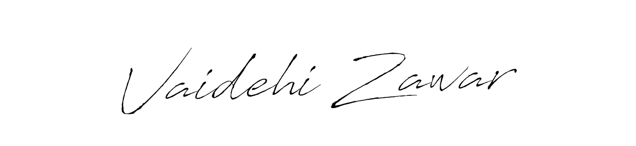 Antro_Vectra is a professional signature style that is perfect for those who want to add a touch of class to their signature. It is also a great choice for those who want to make their signature more unique. Get Vaidehi Zawar name to fancy signature for free. Vaidehi Zawar signature style 6 images and pictures png