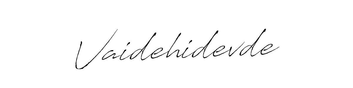 Use a signature maker to create a handwritten signature online. With this signature software, you can design (Antro_Vectra) your own signature for name Vaidehidevde. Vaidehidevde signature style 6 images and pictures png