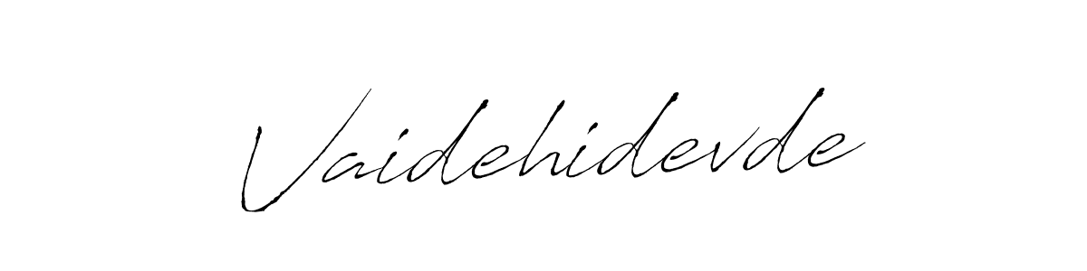 Use a signature maker to create a handwritten signature online. With this signature software, you can design (Antro_Vectra) your own signature for name Vaidehidevde. Vaidehidevde signature style 6 images and pictures png