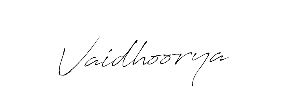 The best way (Antro_Vectra) to make a short signature is to pick only two or three words in your name. The name Vaidhoorya include a total of six letters. For converting this name. Vaidhoorya signature style 6 images and pictures png