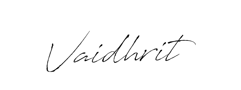 How to make Vaidhrit name signature. Use Antro_Vectra style for creating short signs online. This is the latest handwritten sign. Vaidhrit signature style 6 images and pictures png