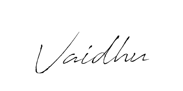 The best way (Antro_Vectra) to make a short signature is to pick only two or three words in your name. The name Vaidhu include a total of six letters. For converting this name. Vaidhu signature style 6 images and pictures png