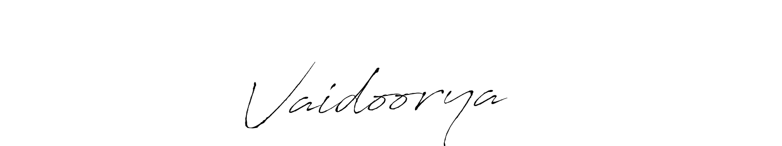 The best way (Antro_Vectra) to make a short signature is to pick only two or three words in your name. The name Vaidoorya ❤️ include a total of six letters. For converting this name. Vaidoorya ❤️ signature style 6 images and pictures png