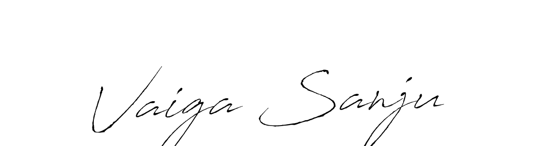 How to make Vaiga Sanju name signature. Use Antro_Vectra style for creating short signs online. This is the latest handwritten sign. Vaiga Sanju signature style 6 images and pictures png