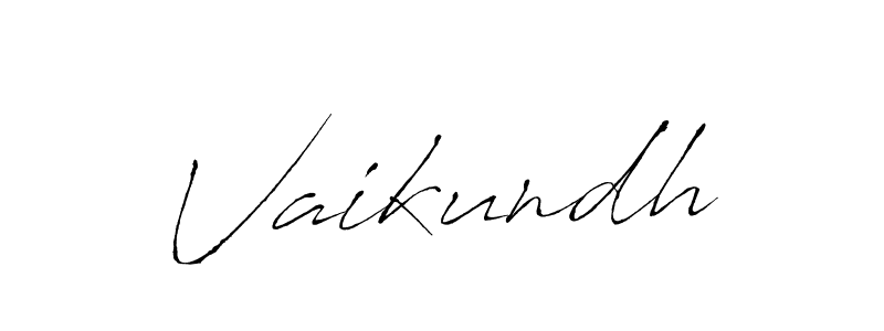 Design your own signature with our free online signature maker. With this signature software, you can create a handwritten (Antro_Vectra) signature for name Vaikundh. Vaikundh signature style 6 images and pictures png