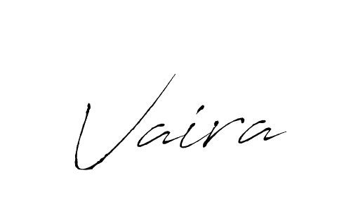 Design your own signature with our free online signature maker. With this signature software, you can create a handwritten (Antro_Vectra) signature for name Vaira. Vaira signature style 6 images and pictures png