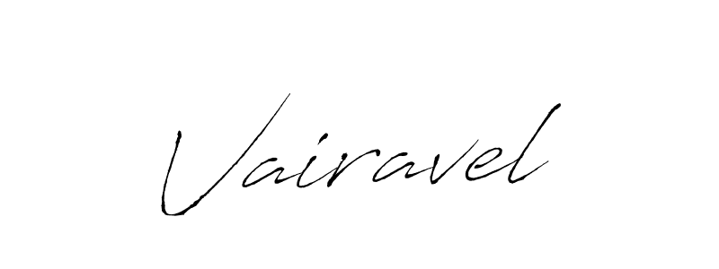 Design your own signature with our free online signature maker. With this signature software, you can create a handwritten (Antro_Vectra) signature for name Vairavel. Vairavel signature style 6 images and pictures png