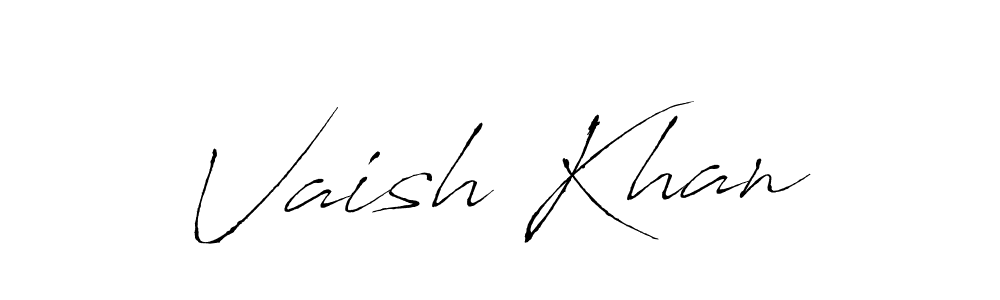 Use a signature maker to create a handwritten signature online. With this signature software, you can design (Antro_Vectra) your own signature for name Vaish Khan. Vaish Khan signature style 6 images and pictures png