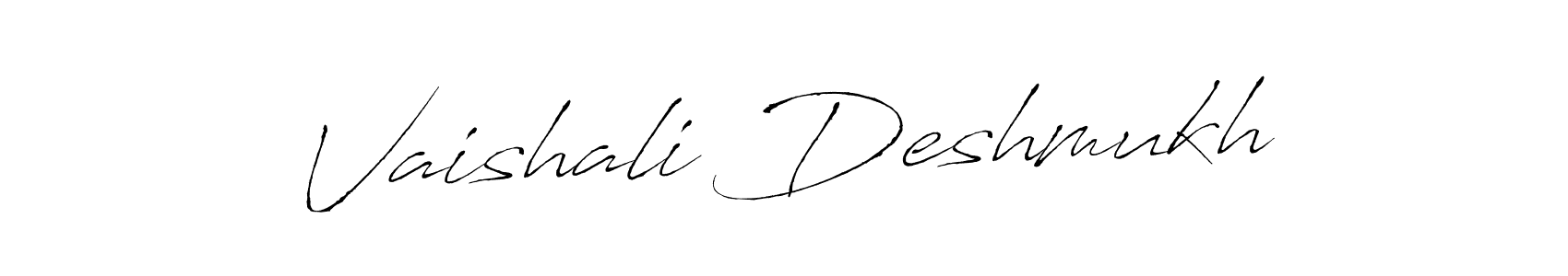 How to make Vaishali Deshmukh name signature. Use Antro_Vectra style for creating short signs online. This is the latest handwritten sign. Vaishali Deshmukh signature style 6 images and pictures png