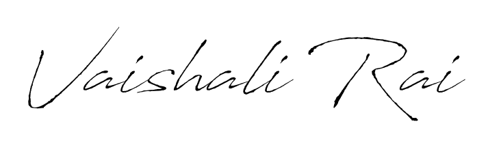Transform the name Vaishali Rai into a signature masterpiece using Antro_Vectra font. Ideal for photographers, artists, and creators looking for watermarks. Vaishali Rai signature style 6 images and pictures png