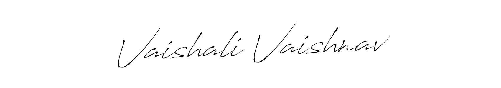 How to make Vaishali Vaishnav name signature. Use Antro_Vectra style for creating short signs online. This is the latest handwritten sign. Vaishali Vaishnav signature style 6 images and pictures png