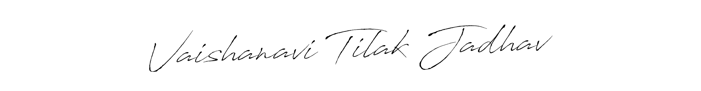 Antro_Vectra is a professional signature style that is perfect for those who want to add a touch of class to their signature. It is also a great choice for those who want to make their signature more unique. Get Vaishanavi Tilak Jadhav name to fancy signature for free. Vaishanavi Tilak Jadhav signature style 6 images and pictures png