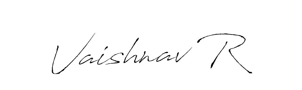 How to make Vaishnav R name signature. Use Antro_Vectra style for creating short signs online. This is the latest handwritten sign. Vaishnav R signature style 6 images and pictures png