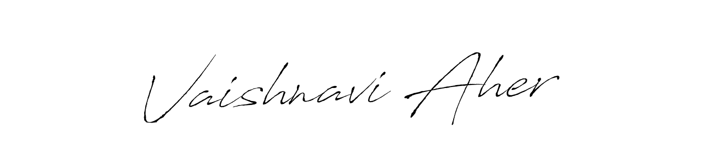 Design your own signature with our free online signature maker. With this signature software, you can create a handwritten (Antro_Vectra) signature for name Vaishnavi Aher. Vaishnavi Aher signature style 6 images and pictures png