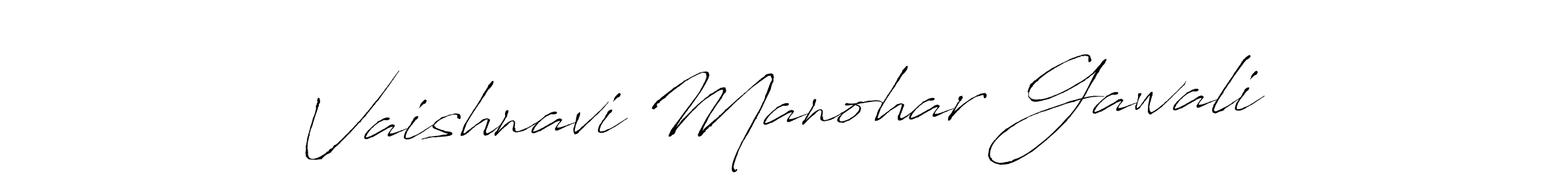 Design your own signature with our free online signature maker. With this signature software, you can create a handwritten (Antro_Vectra) signature for name Vaishnavi Manohar Gawali. Vaishnavi Manohar Gawali signature style 6 images and pictures png