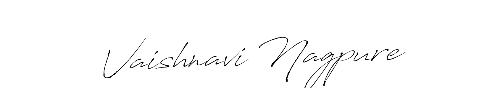 The best way (Antro_Vectra) to make a short signature is to pick only two or three words in your name. The name Vaishnavi Nagpure include a total of six letters. For converting this name. Vaishnavi Nagpure signature style 6 images and pictures png
