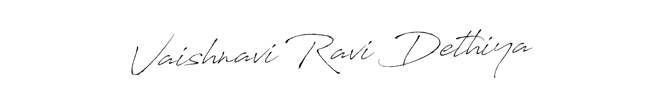 Make a beautiful signature design for name Vaishnavi Ravi Dethiya. With this signature (Antro_Vectra) style, you can create a handwritten signature for free. Vaishnavi Ravi Dethiya signature style 6 images and pictures png