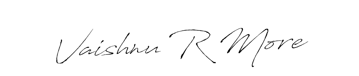 Design your own signature with our free online signature maker. With this signature software, you can create a handwritten (Antro_Vectra) signature for name Vaishnu R More. Vaishnu R More signature style 6 images and pictures png