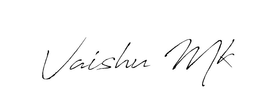 Create a beautiful signature design for name Vaishu Mk. With this signature (Antro_Vectra) fonts, you can make a handwritten signature for free. Vaishu Mk signature style 6 images and pictures png