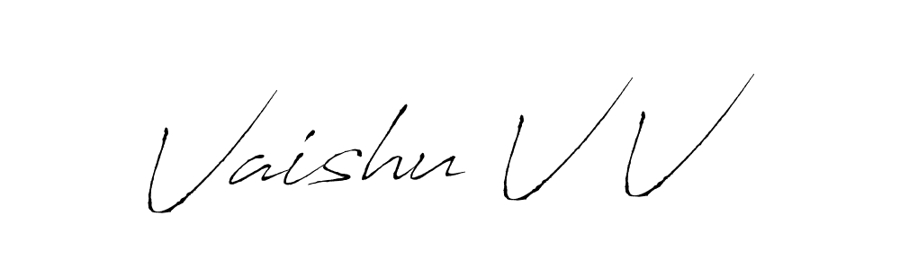 You should practise on your own different ways (Antro_Vectra) to write your name (Vaishu V V) in signature. don't let someone else do it for you. Vaishu V V signature style 6 images and pictures png