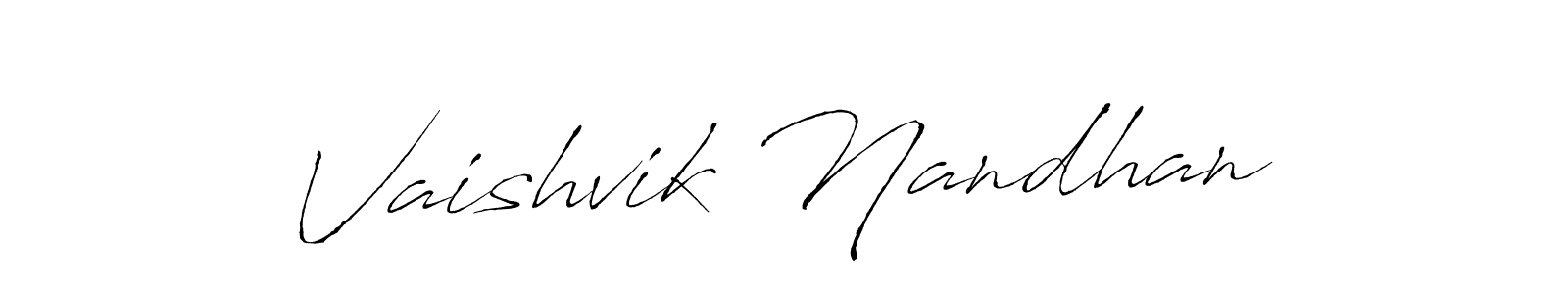 Make a beautiful signature design for name Vaishvik Nandhan. With this signature (Antro_Vectra) style, you can create a handwritten signature for free. Vaishvik Nandhan signature style 6 images and pictures png