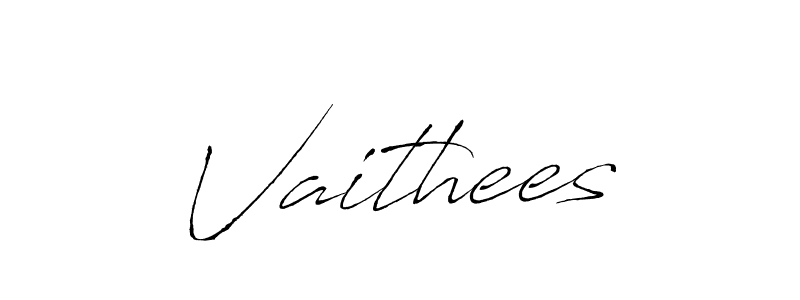Use a signature maker to create a handwritten signature online. With this signature software, you can design (Antro_Vectra) your own signature for name Vaithees. Vaithees signature style 6 images and pictures png
