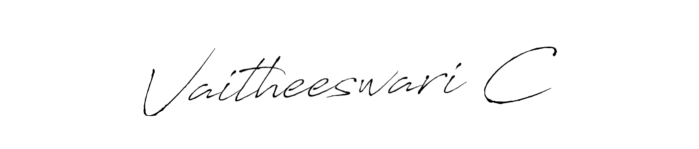 Vaitheeswari C stylish signature style. Best Handwritten Sign (Antro_Vectra) for my name. Handwritten Signature Collection Ideas for my name Vaitheeswari C. Vaitheeswari C signature style 6 images and pictures png