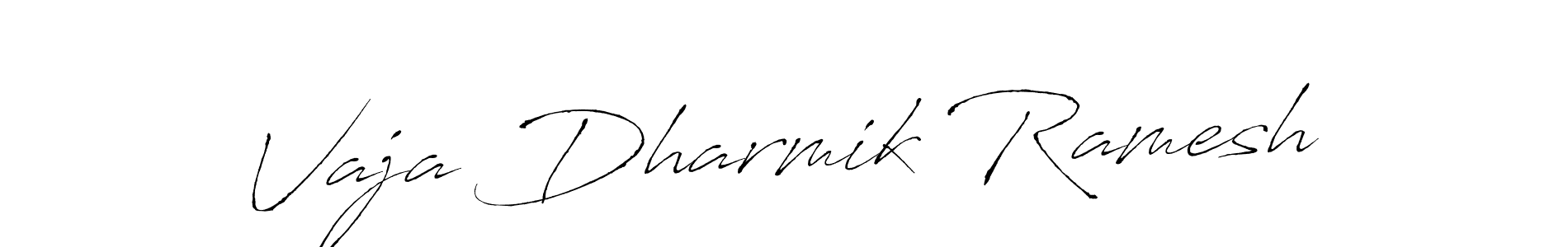 Create a beautiful signature design for name Vaja Dharmik Ramesh. With this signature (Antro_Vectra) fonts, you can make a handwritten signature for free. Vaja Dharmik Ramesh signature style 6 images and pictures png