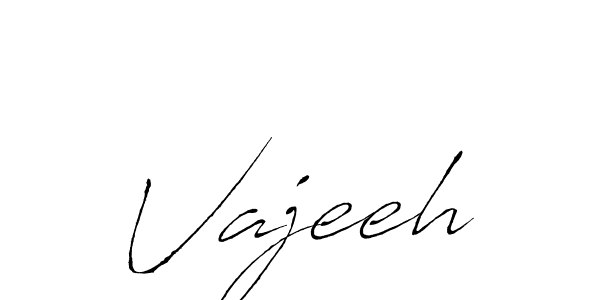 Use a signature maker to create a handwritten signature online. With this signature software, you can design (Antro_Vectra) your own signature for name Vajeeh. Vajeeh signature style 6 images and pictures png