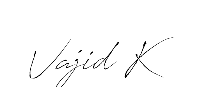 How to make Vajid K signature? Antro_Vectra is a professional autograph style. Create handwritten signature for Vajid K name. Vajid K signature style 6 images and pictures png