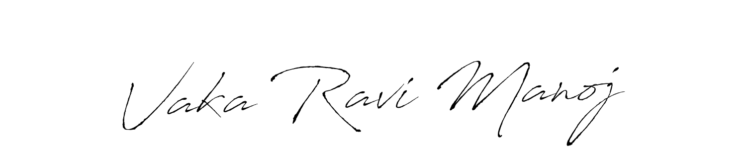 This is the best signature style for the Vaka Ravi Manoj name. Also you like these signature font (Antro_Vectra). Mix name signature. Vaka Ravi Manoj signature style 6 images and pictures png