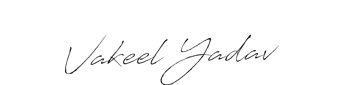 Use a signature maker to create a handwritten signature online. With this signature software, you can design (Antro_Vectra) your own signature for name Vakeel Yadav. Vakeel Yadav signature style 6 images and pictures png