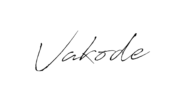 Design your own signature with our free online signature maker. With this signature software, you can create a handwritten (Antro_Vectra) signature for name Vakode. Vakode signature style 6 images and pictures png