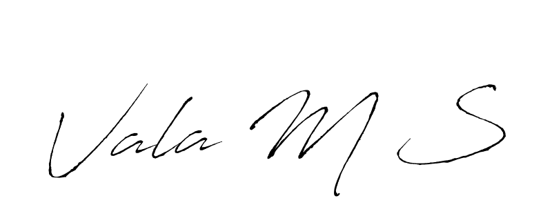 The best way (Antro_Vectra) to make a short signature is to pick only two or three words in your name. The name Vala M S include a total of six letters. For converting this name. Vala M S signature style 6 images and pictures png