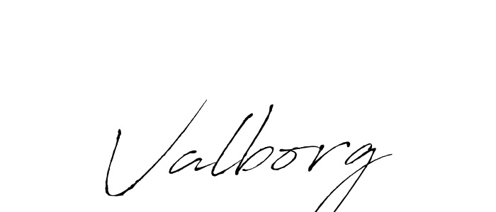 Use a signature maker to create a handwritten signature online. With this signature software, you can design (Antro_Vectra) your own signature for name Valborg. Valborg signature style 6 images and pictures png