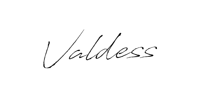 Design your own signature with our free online signature maker. With this signature software, you can create a handwritten (Antro_Vectra) signature for name Valdess. Valdess signature style 6 images and pictures png