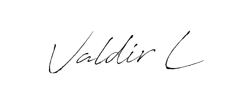 How to make Valdir L name signature. Use Antro_Vectra style for creating short signs online. This is the latest handwritten sign. Valdir L signature style 6 images and pictures png
