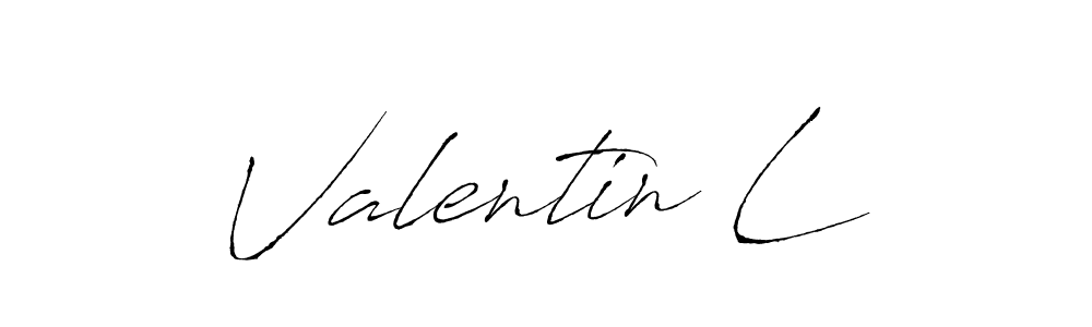 How to make Valentin L name signature. Use Antro_Vectra style for creating short signs online. This is the latest handwritten sign. Valentin L signature style 6 images and pictures png