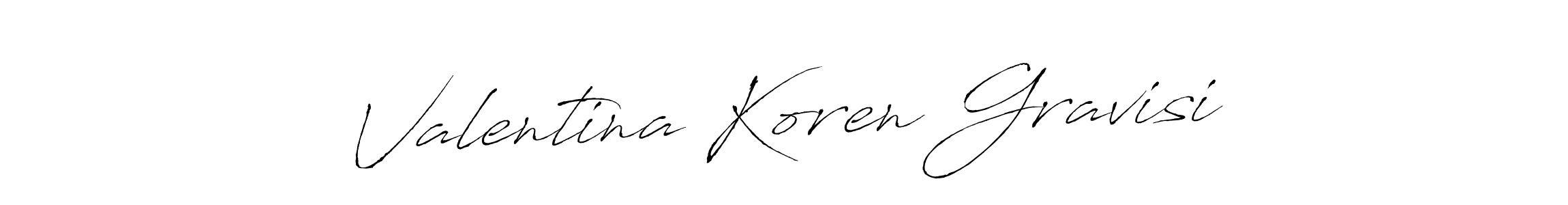 How to make Valentina Koren Gravisi name signature. Use Antro_Vectra style for creating short signs online. This is the latest handwritten sign. Valentina Koren Gravisi signature style 6 images and pictures png